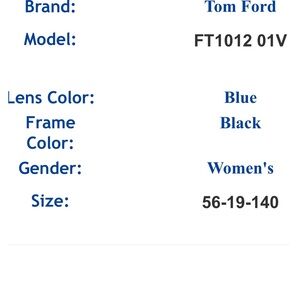 Tom Ford Women's Blue and Black Sunglasses